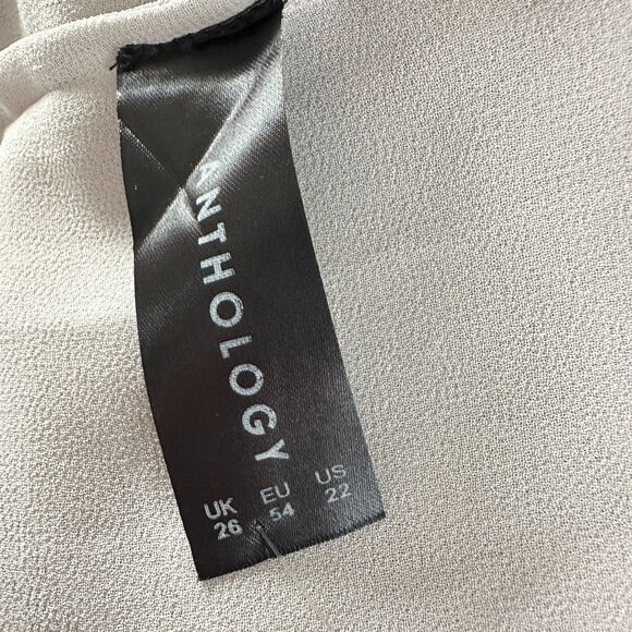 Anthology Top Women 22, 24 Plus Gray Sequins Chiffon Sheer Layers Retro Glam NWT - Picture 5 of 9